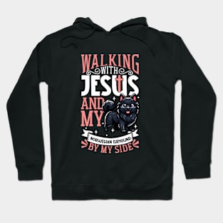 Jesus and dog - Black Norwegian Elkhound Hoodie